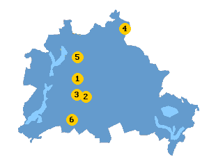 Karte mit Lage der Reinigungen in Berlin