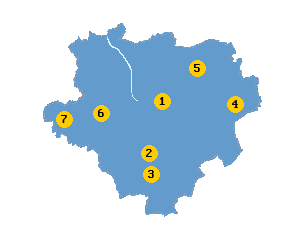 Karte mit Lage der Reinigungen in Dortmund
